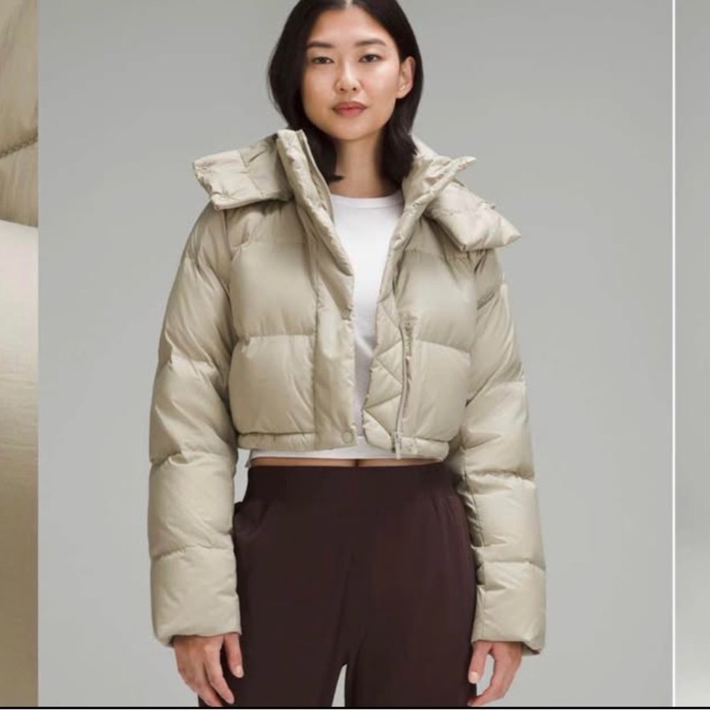 Lululemon Wunder Puff Super-Cropped Jacket – Heathered Raw Linen